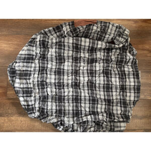 Men's Pendleton Hawthorne Flannel Shirt Size L Black Gray Plaid